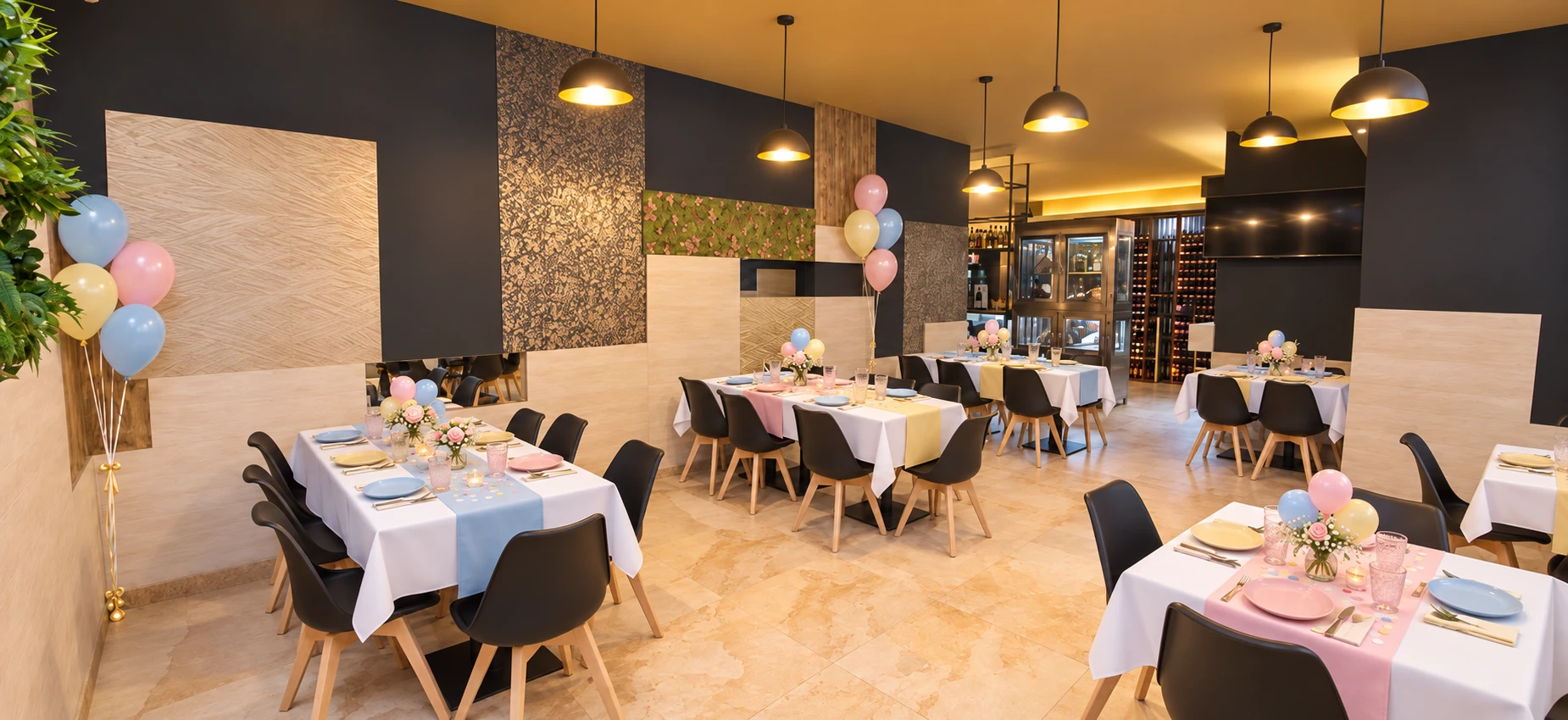 Salón de La Esquinita de Alejo decorado para un cumpleaños infantil